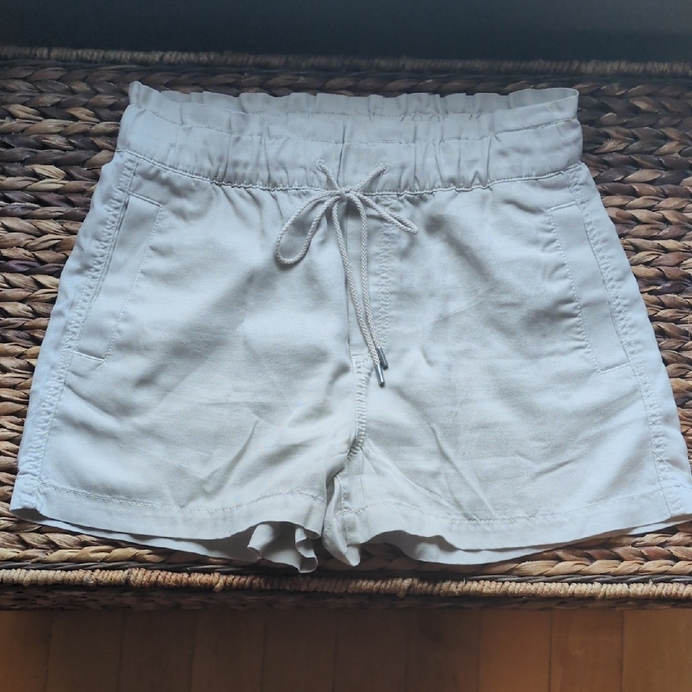 LOFT Tan High Waist Shorts with Drawstring